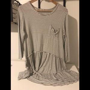 Black and white striped Peplum